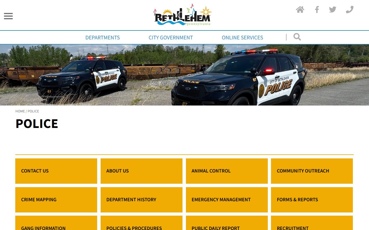 Bethlehem White Pages police department