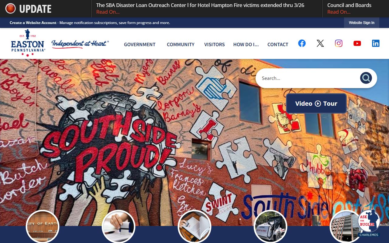 Easton city website for Easton White Pages searches