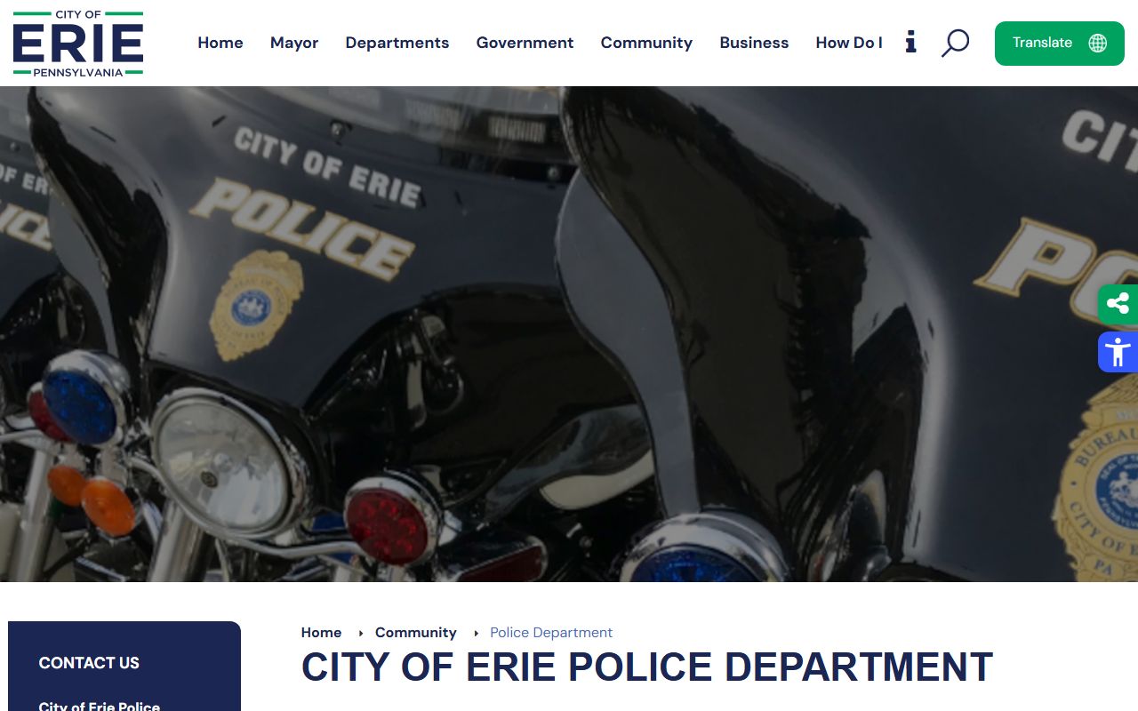 Erie White Pages police department