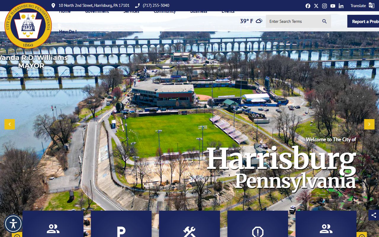 Harrisburg city website for Harrisburg White Pages