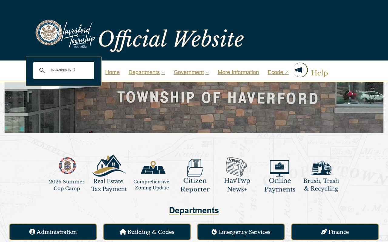Haverford Township website for Haverford white pages