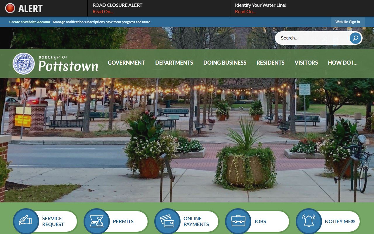 Pottstown borough website for Pottstown White Pages lookups