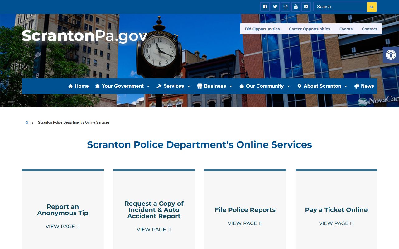 Scranton White Pages police department