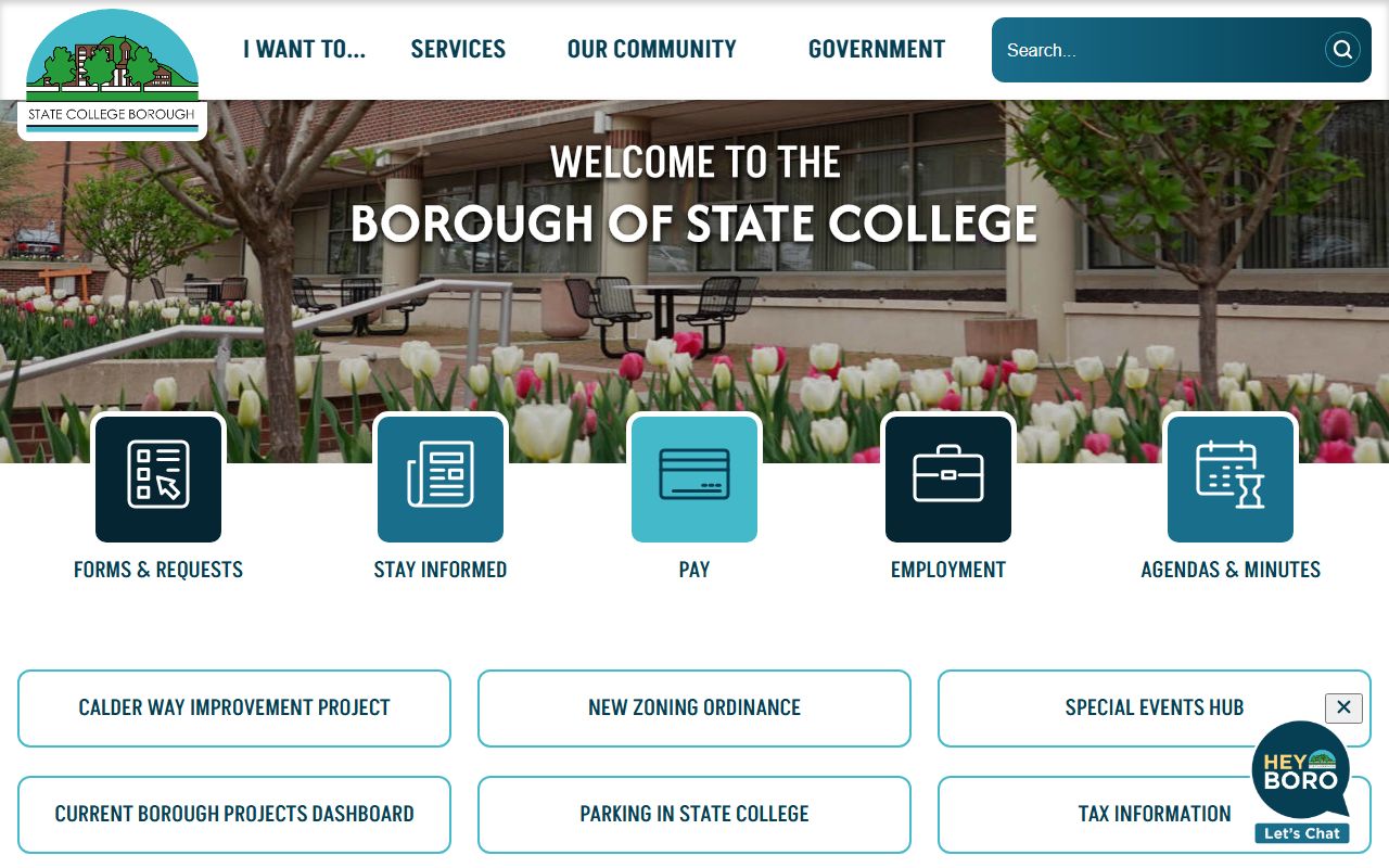 State College Borough website for State College White Pages