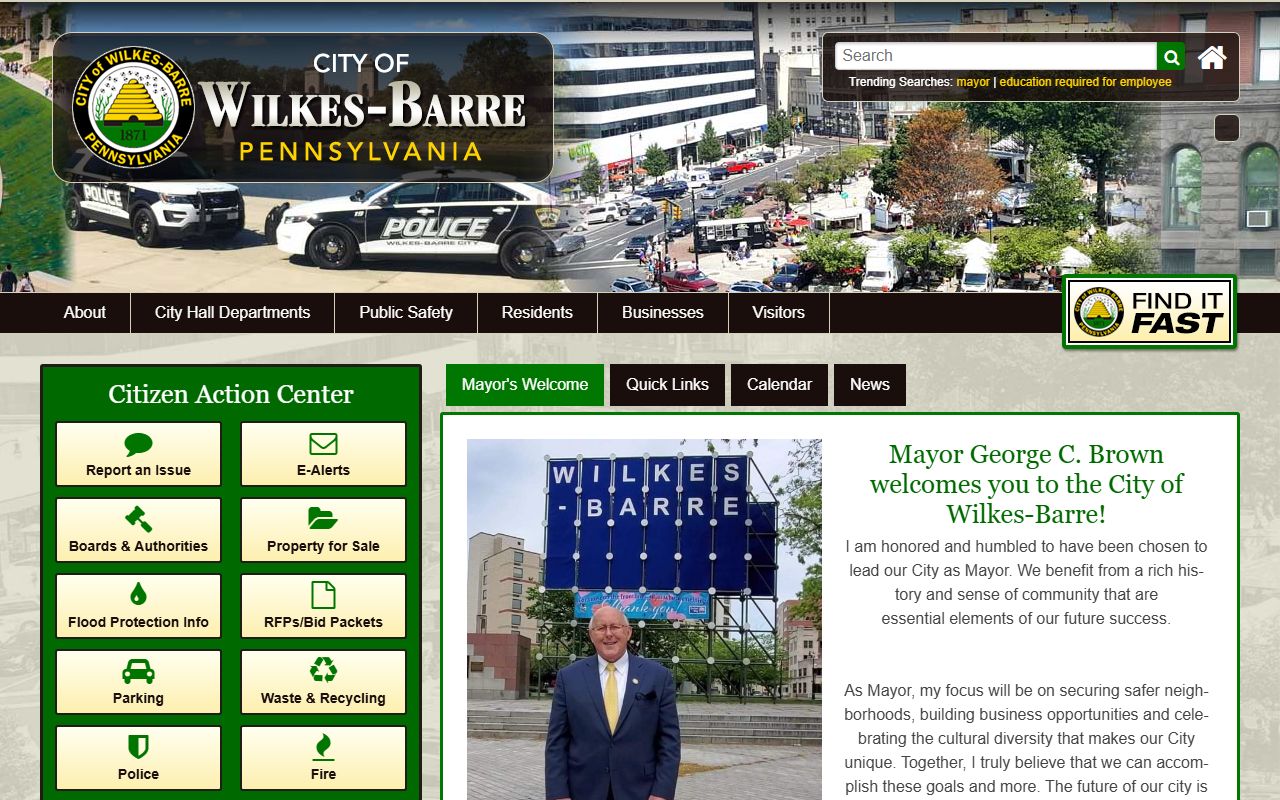 Wilkes-Barre city website for Wilkes-Barre White Pages