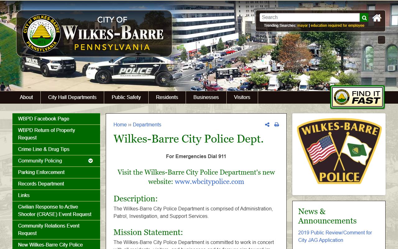 Wilkes-Barre police department for Wilkes-Barre White Pages