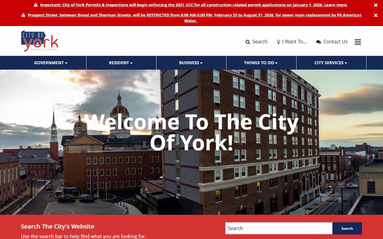 York City website for York White Pages
