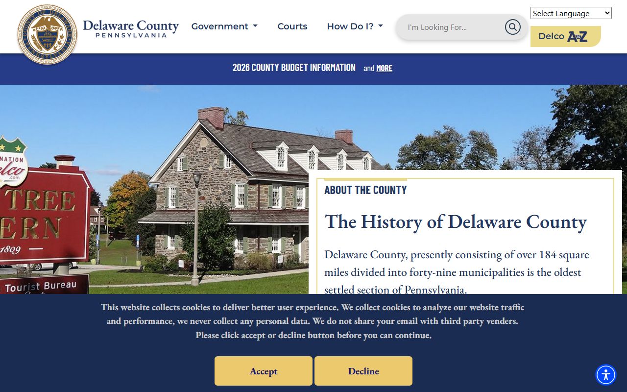 Delaware County website for white pages directory searches