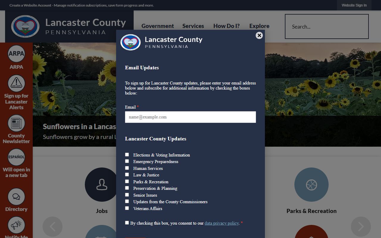 Lancaster County White Pages county government website