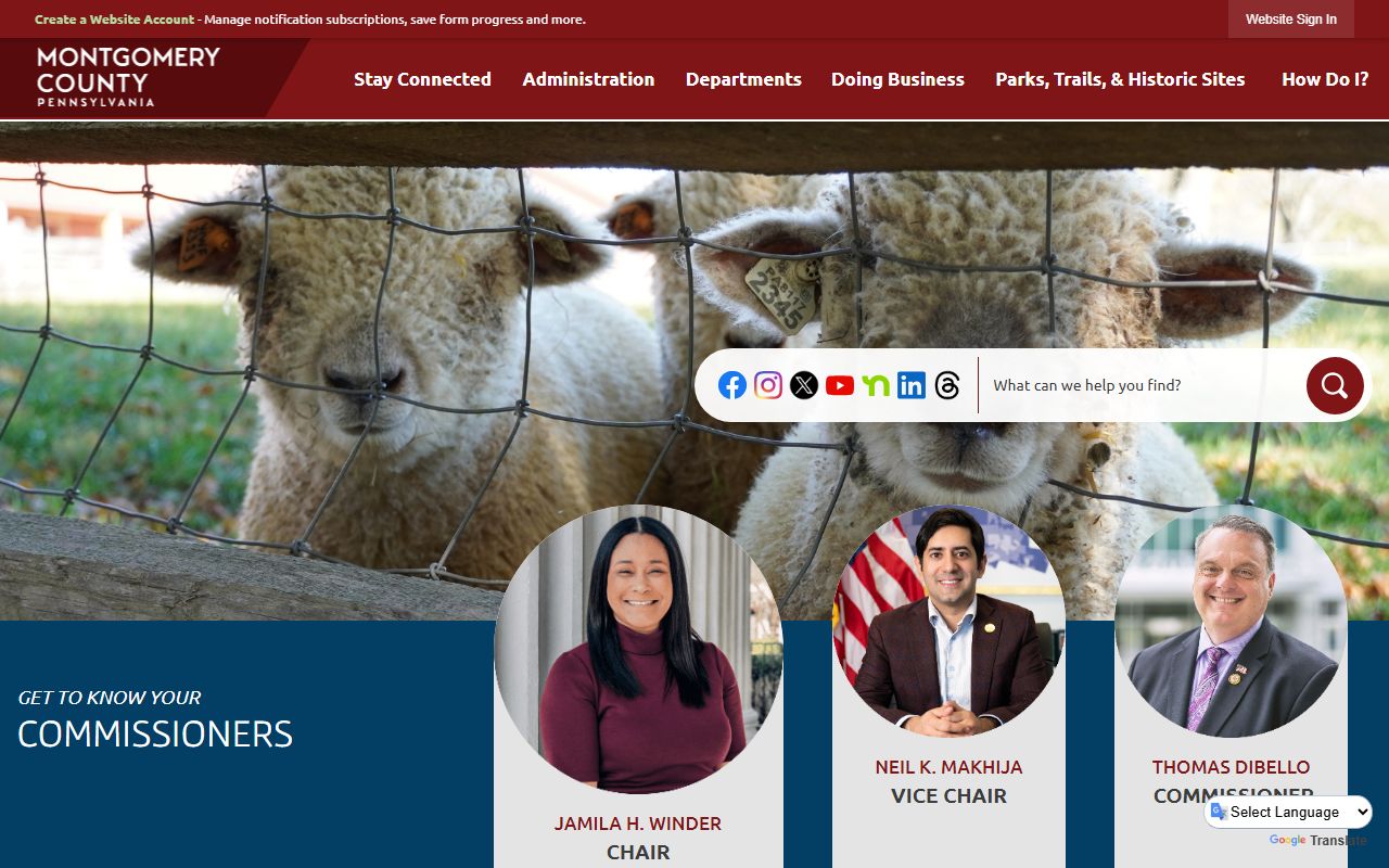 Montgomery County official website white pages directory