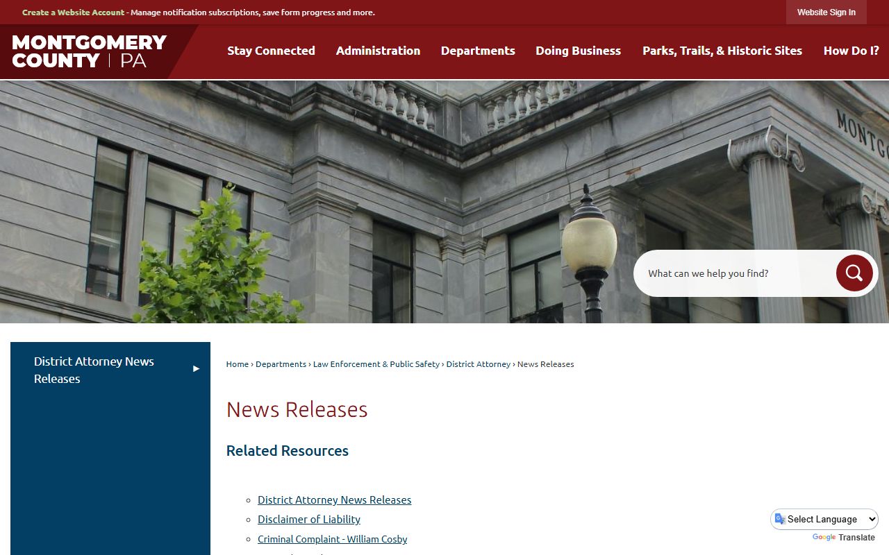 Montgomery County Sheriff's Office white pages records